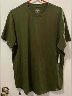 Flag & Anthem Hippie Cowboy Men Olive Green Crew Neck Short Sleeve T-Shirt Large